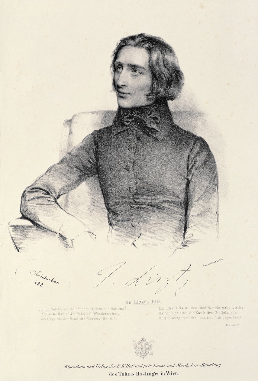 Portrét Franze Liszta (1811-86) od Fritz Kriehuber