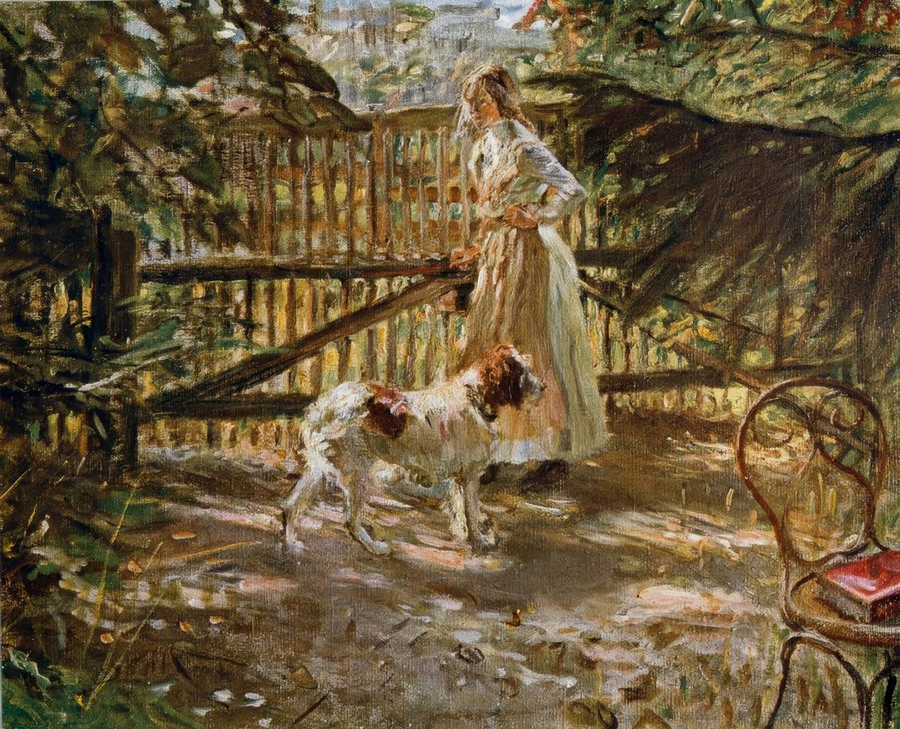 U plotu zahrady od Fritz von Uhde