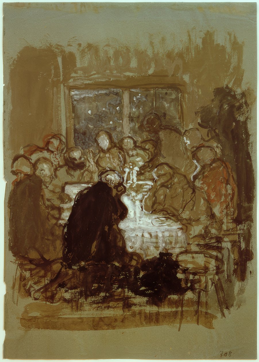 Kompoziční skica pro "Poslední večeře" od Fritz von Uhde