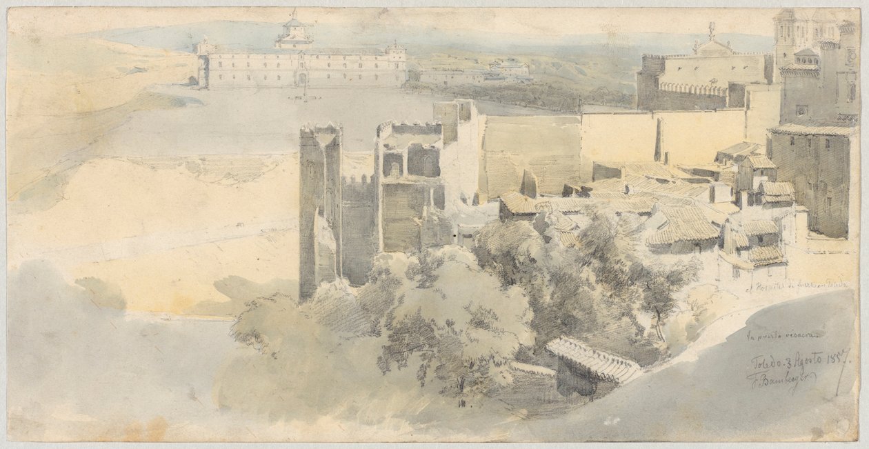 Toledo s výhledem na Alcazar od Fritz (Friedrich) Bamberger