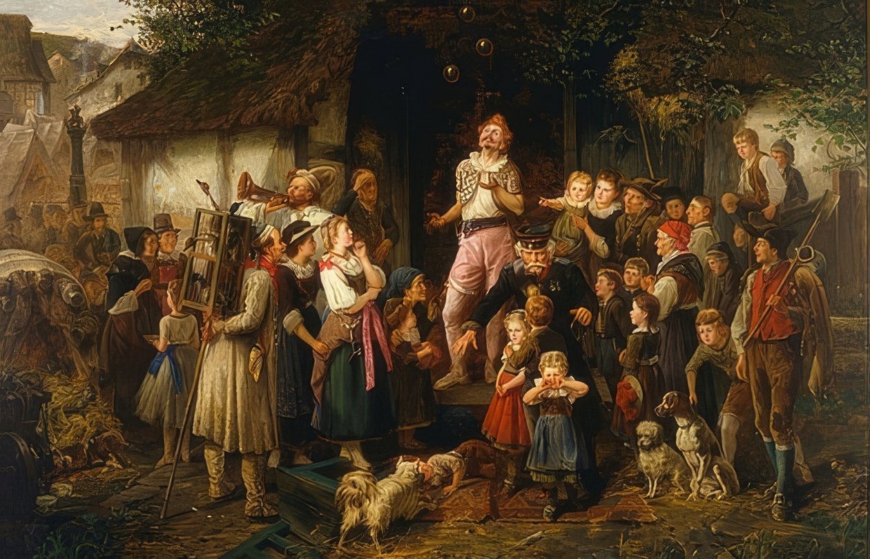 Kejklíř: vesnická slavnost. 1873 od Fritz Beinke