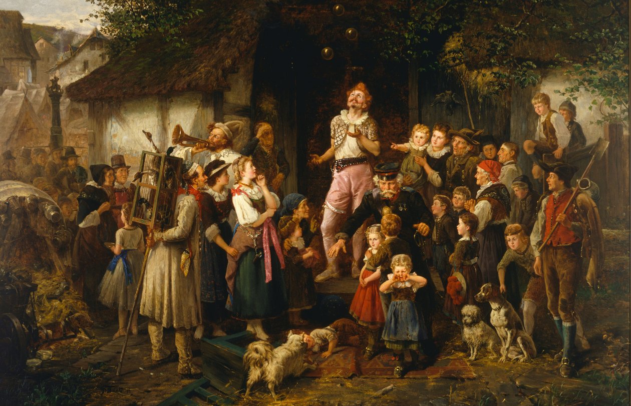 Kejklíř: vesnická pouť, 1873 od Fritz Beinke