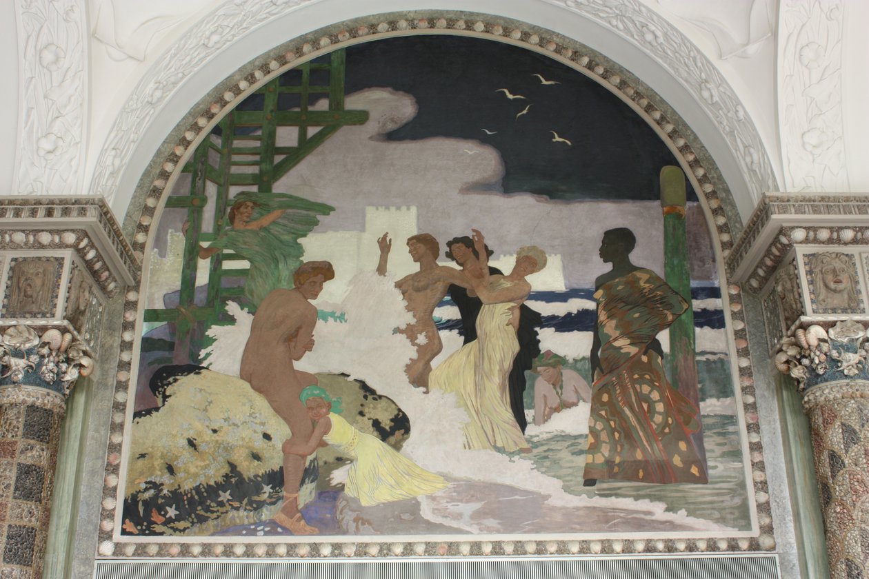 Nástěnná malba ve skořepinové hale Kurhaus Wiesbaden od Fritz Erler