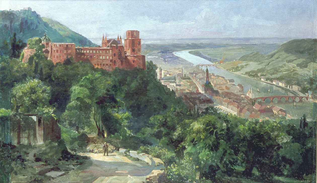 Pohled na Heidelberg, kolem roku 1910 od Fritz Genutat