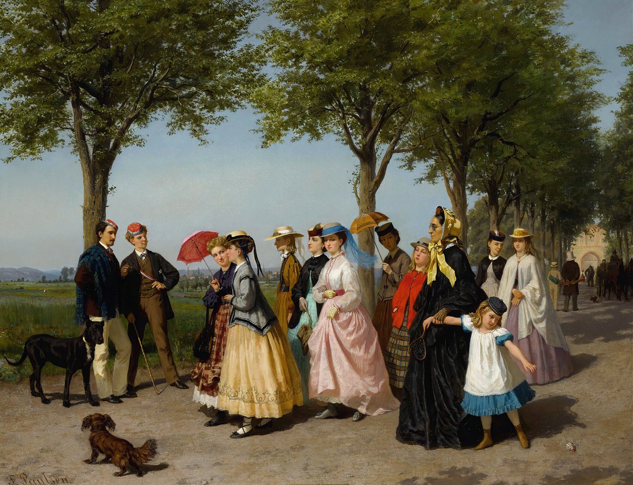 Promenáda (olej na plátně) od Fritz Paulsen