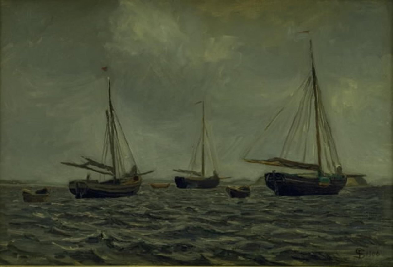 Lodě v Anchor od Fritz Syberg