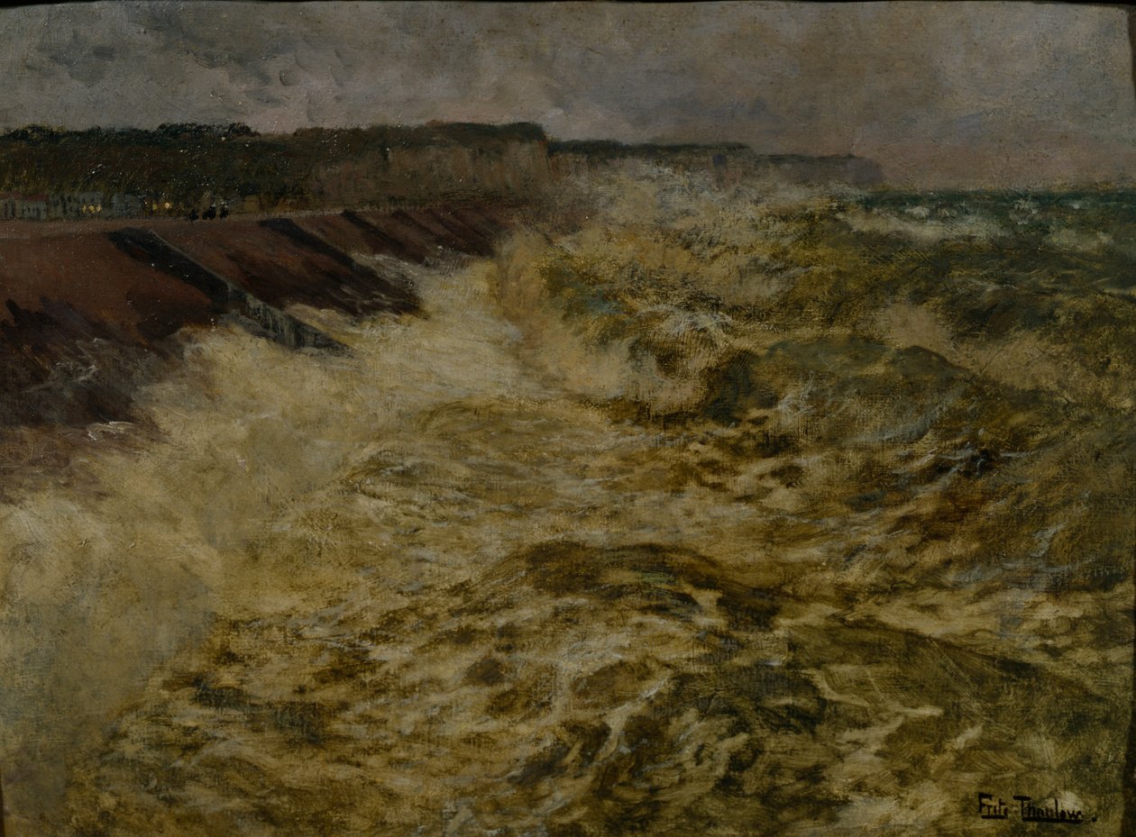 Vlnolamy v Dieppe od Fritz Thaulow