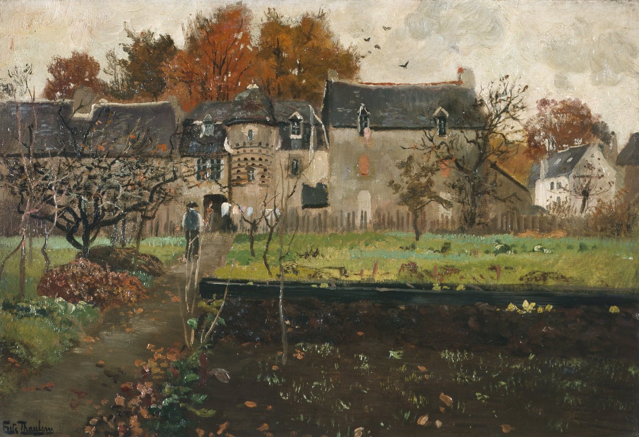 Francouzská farma, kolem roku 1900 (obraz) od Fritz Thaulow