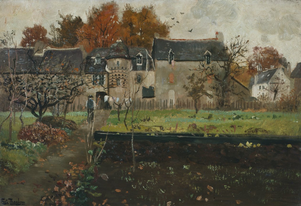 Francouzská farma, kolem roku 1900 (obraz) od Fritz Thaulow