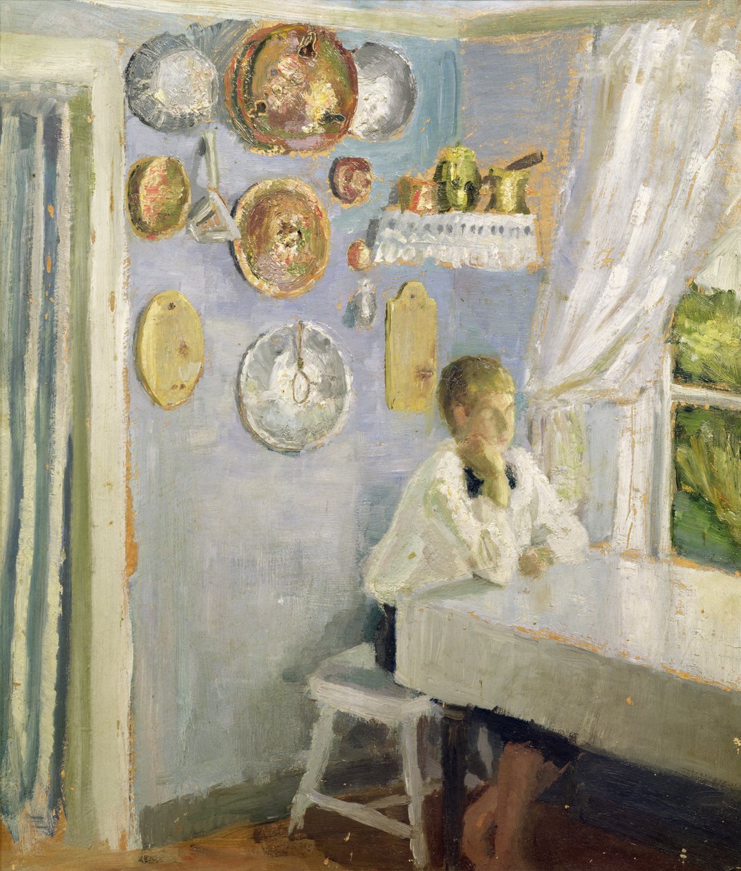 Harald u snídaňového stolu, cca 1900 (olej na desce) od Fritz Thaulow