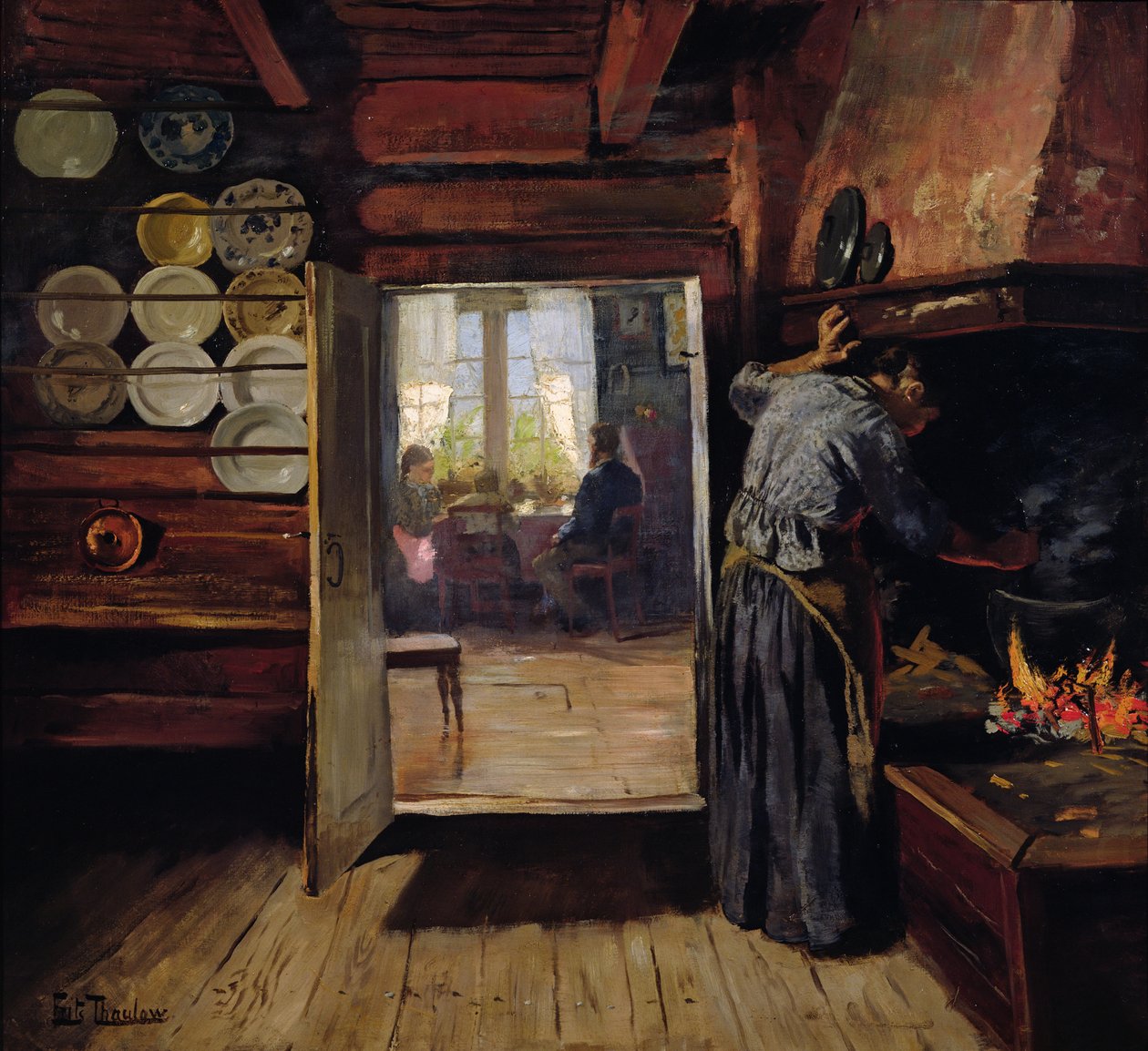Interiér v Seljordu od Fritz Thaulow