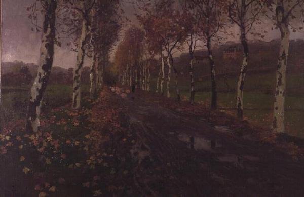 Alej stříbrných bříz od Fritz Thaulow