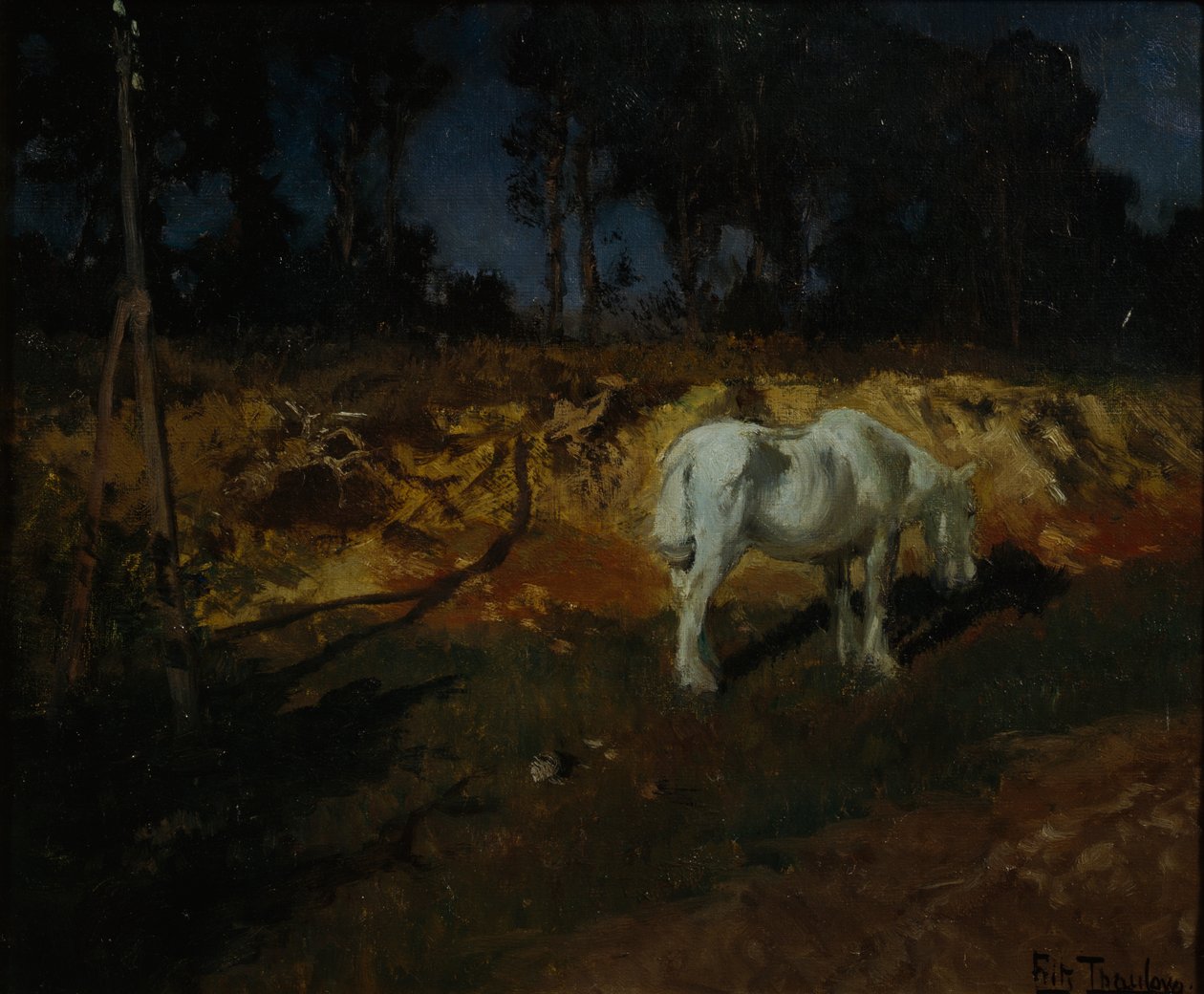 Doktorův kůň (olej na plátně) od Fritz Thaulow