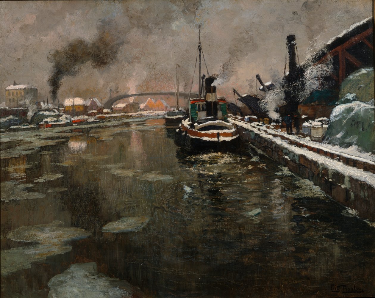 Bez názvu, kolem roku 1902 (olej na plátně) od Fritz Thaulow