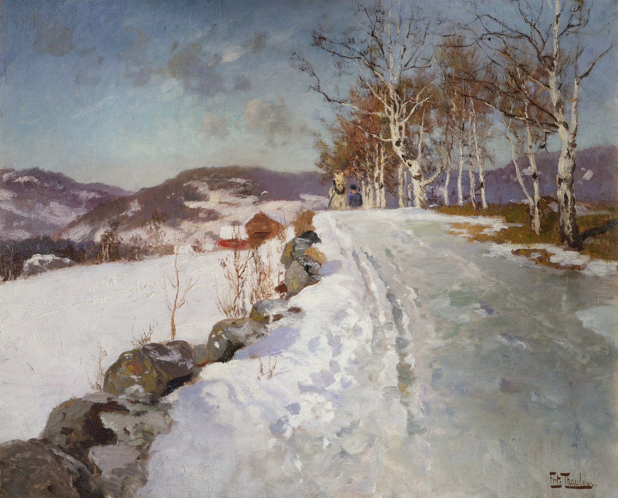 Zimní krajina v Lillehammeru od Fritz Thaulow