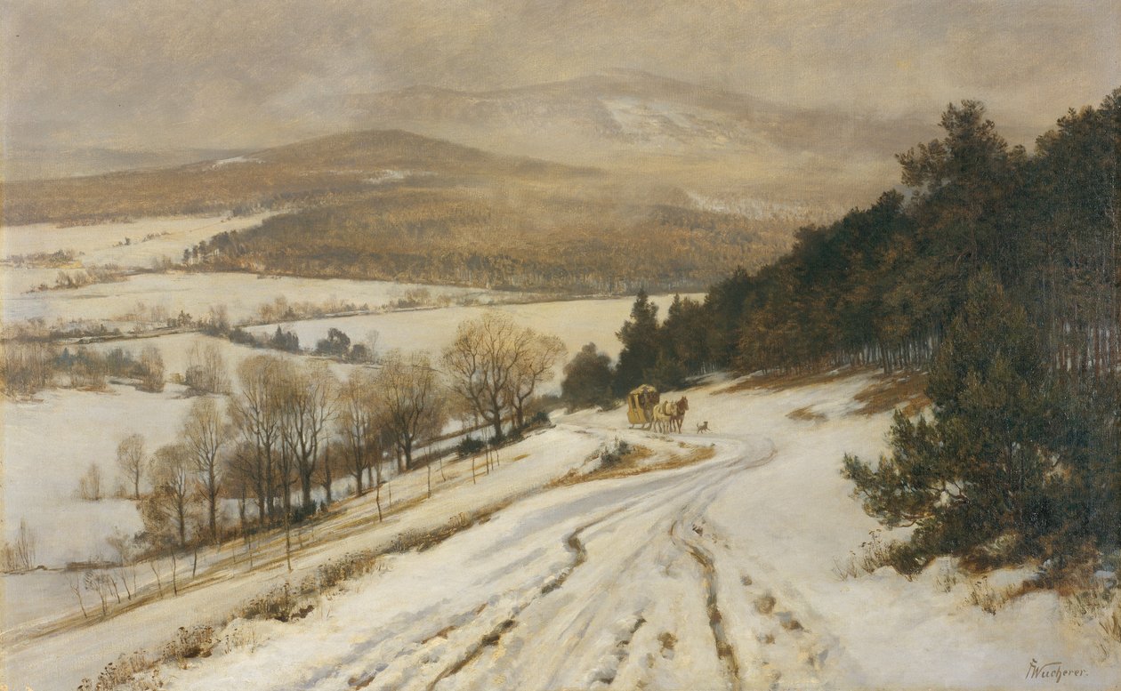 Pohoří Taunus v zimě, před rokem 1900 (olej na plátně) od Fritz Wucherer