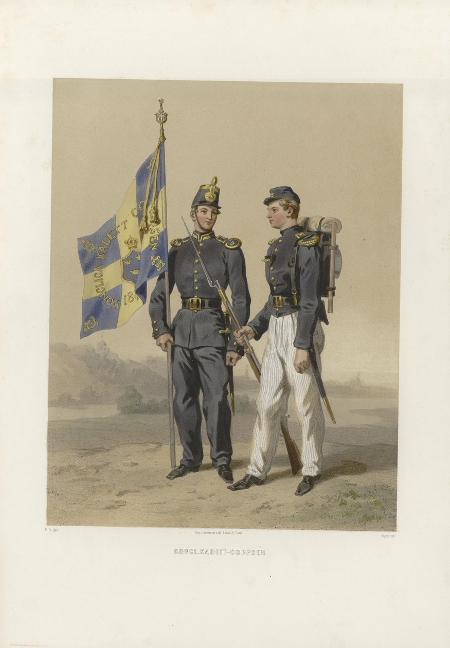 Ilustrace převzata z knihy Švédská a norská armáda a flotily v jejich současné uniformě od Dardela, Fritze von a publikoval Bonnier (viz, 1863) od Fritz von Dardel