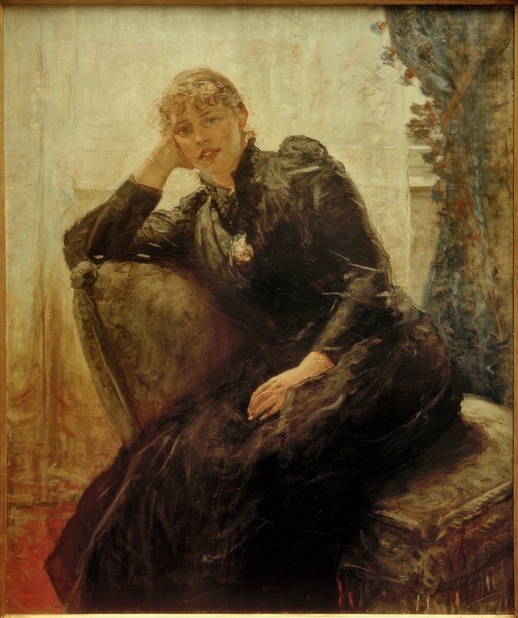 F. von Uhde, portrét ženy (portrét Therese Karl) od Fritz von Uhde