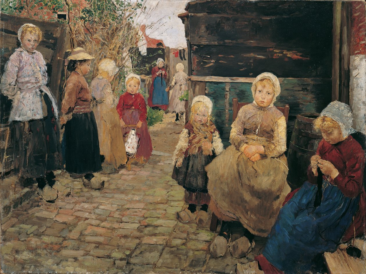 Fischerkinder v Zandvoortu od Fritz von Uhde