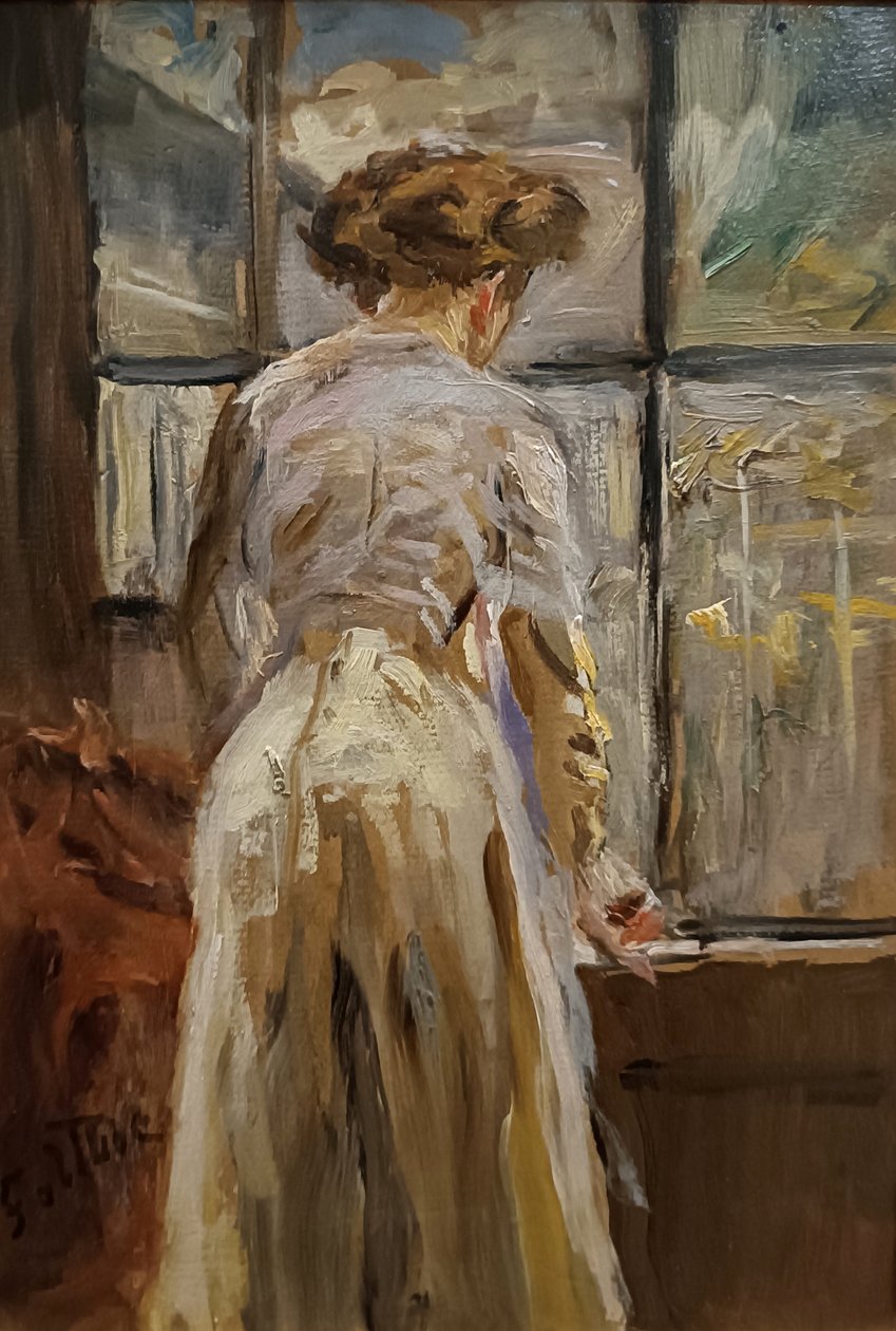 Žena u okna ca1890 Fritz-von-Uhde SerbNatMus 20241103 301dpi 2cr od Fritz von Uhde