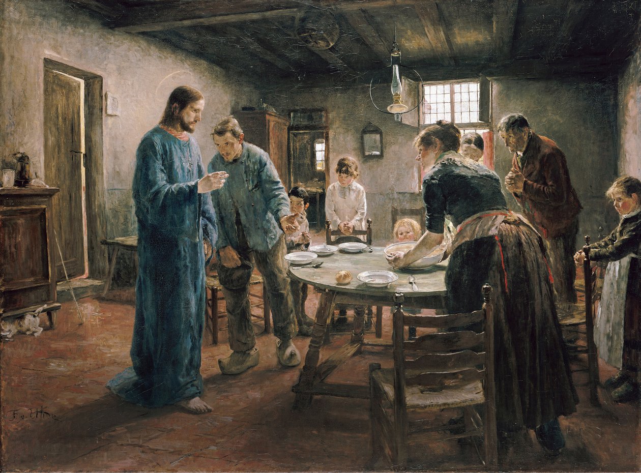 Modlitba před jídlem od Fritz von Uhde
