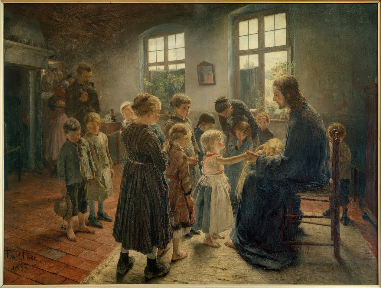Nechte děti přijít ke mně od Fritz von Uhde