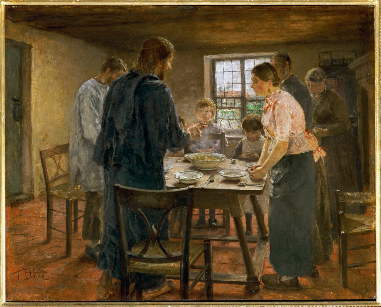 Kristus v domě zemědělce - Le Christ chez les paysans ... od Fritz von Uhde
