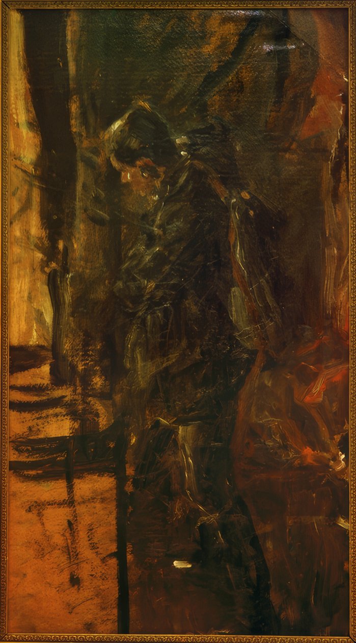 Studie muže s batohem od Fritz von Uhde