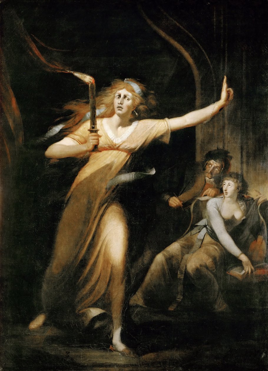 Lady Macbeth Kráčející ve spánku od Füssli