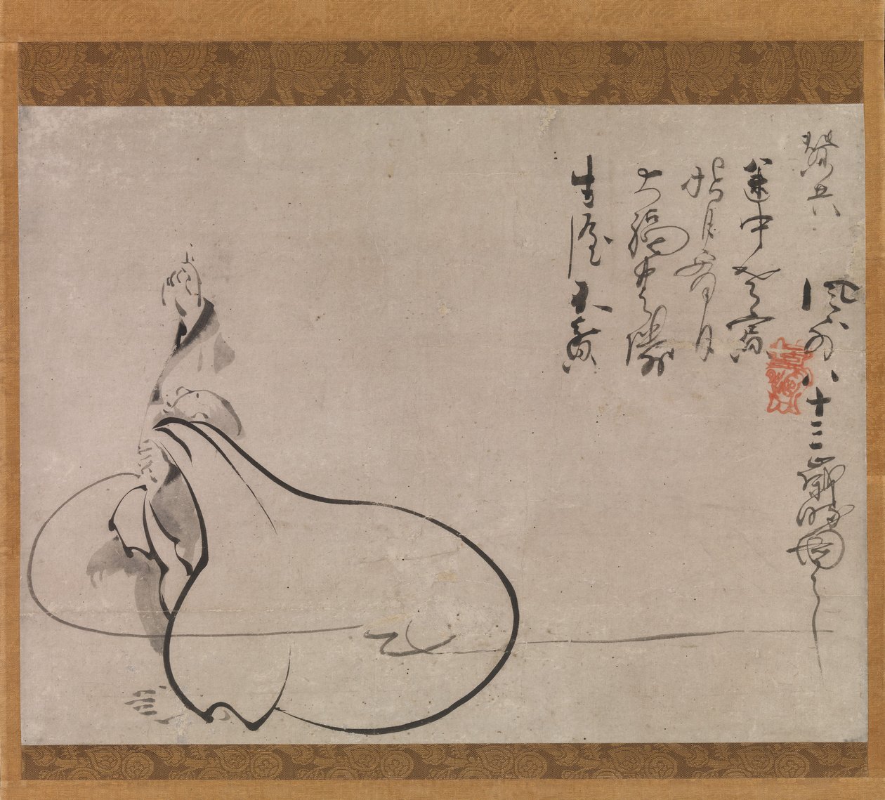 Hotei ukazuje na Měsíc, 1650. od Fugai Ekun