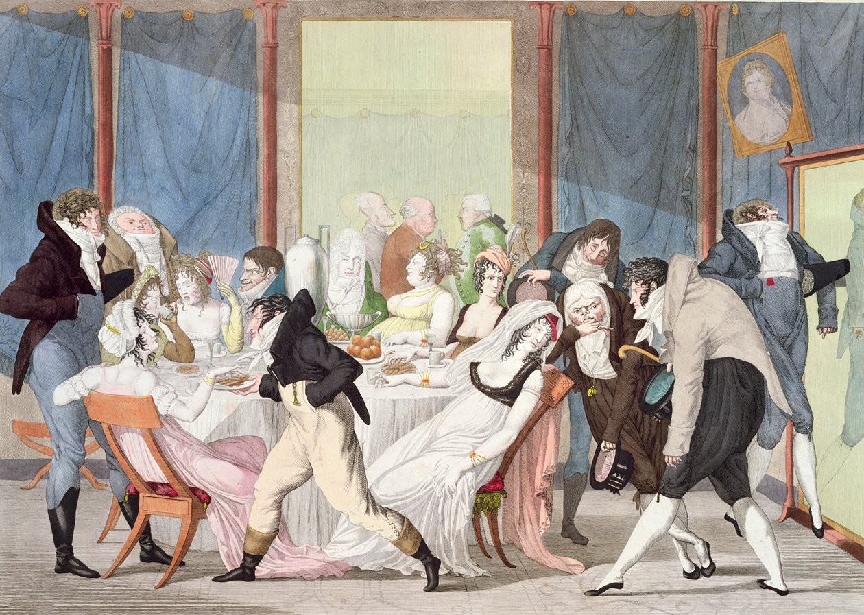 Pařížský čajový dýchánek, kolem roku 1800 od Fulchran Jean Harriet