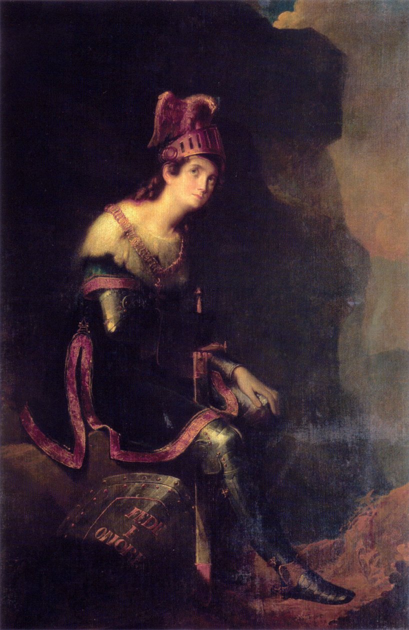 Portrét princezny Zinaidy Alexandrovny Volkonské 1792-1862 v Habit of Tancred od Fyodor Antonovich Bruni