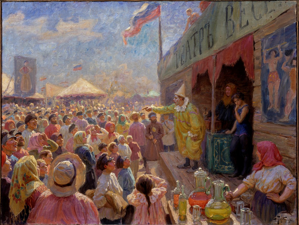 Jarmark - Jarmark - Obraz Fjodora Ivanoviče Rerberga (1865-1938), olej na plátně od Fyodor Ivanovich Rerberg