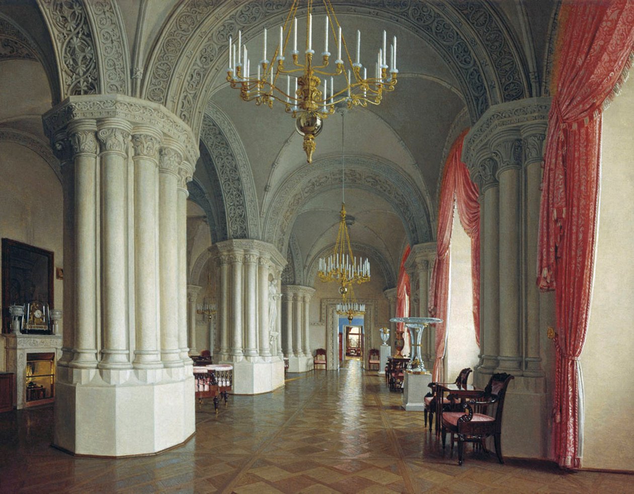 Gotický sál v Zimním paláci v Petrohradu, 1840s. od Fyodor Osipovich Yushkov