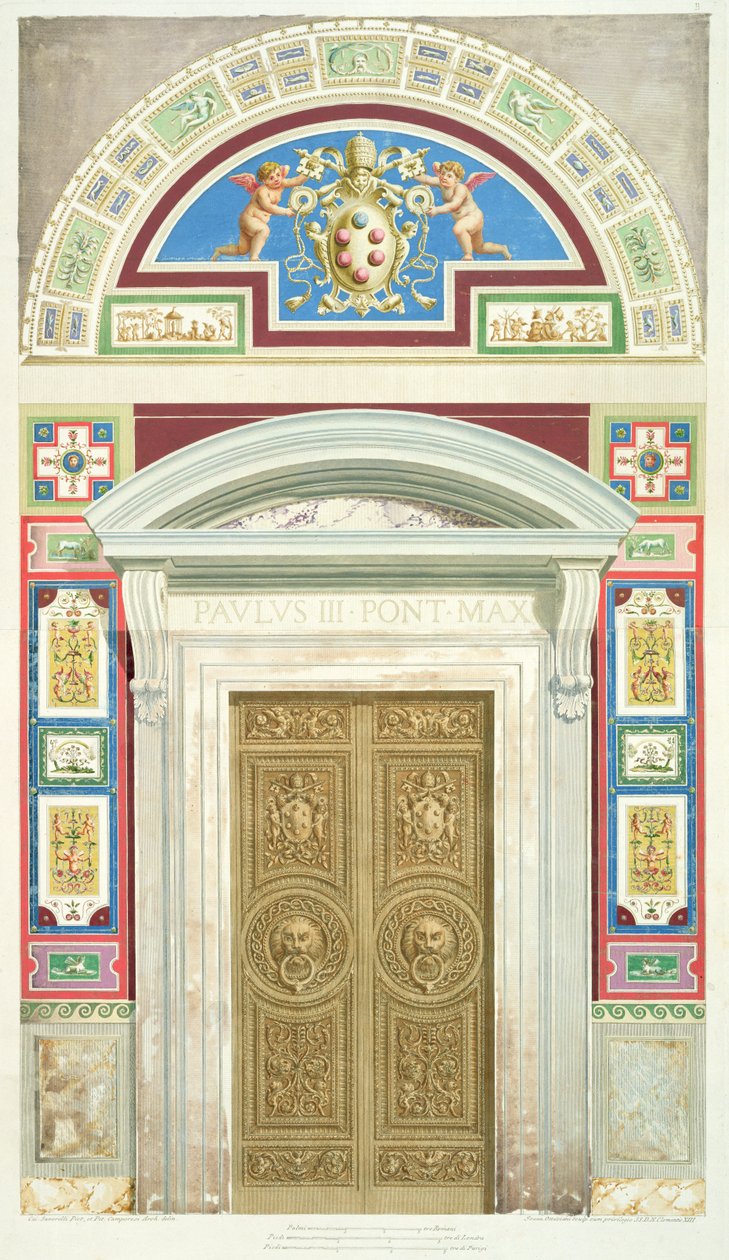 Dveře do lodžie Raphael ve Vatikánu, z 