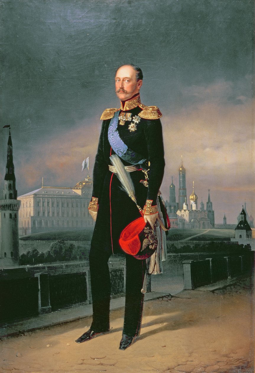 Portrét císaře Alexandra II. (1818-81), 1856 od G. Botmann