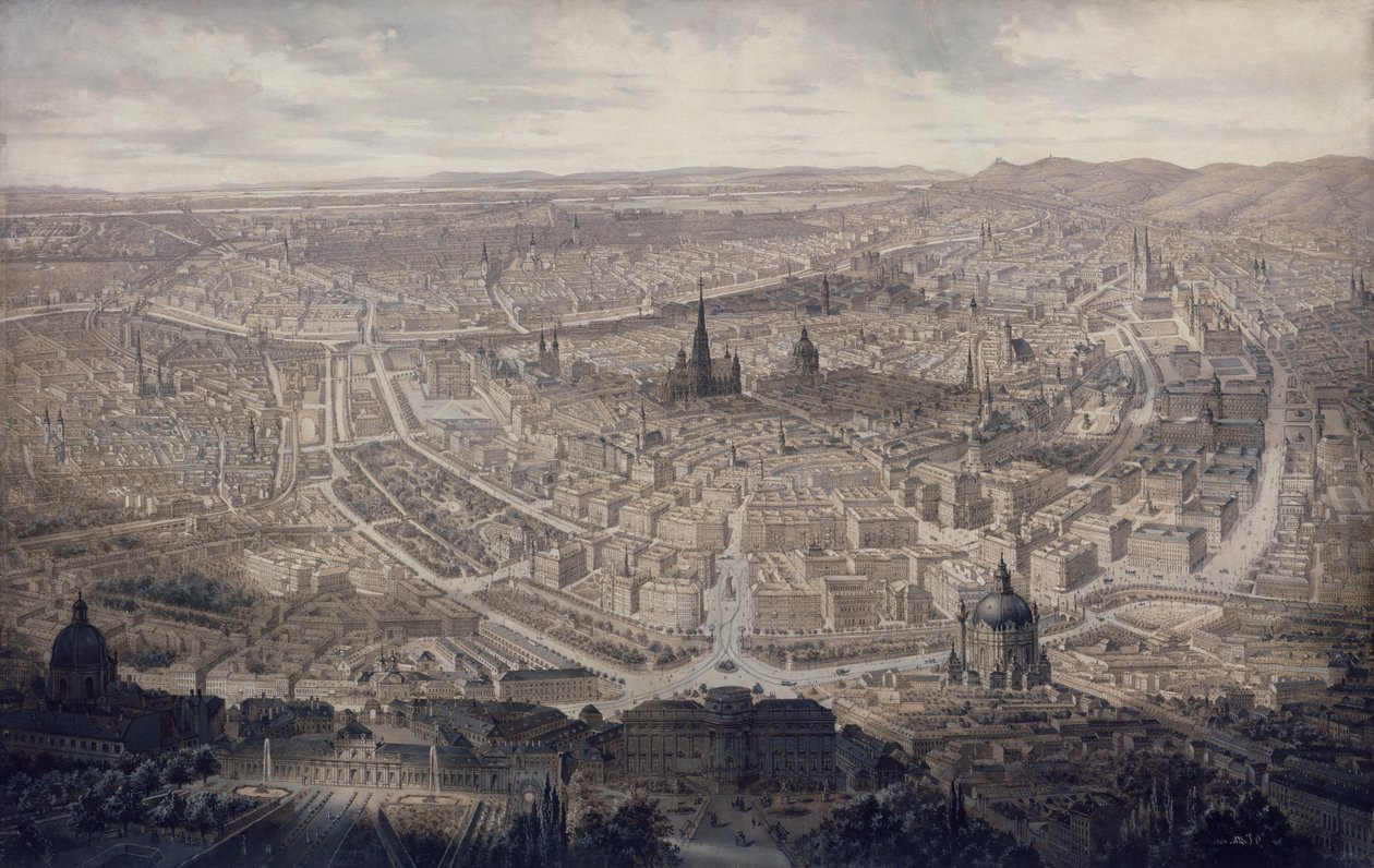 Pohled na Vídeň, kolem roku 1860 od G. Veitto