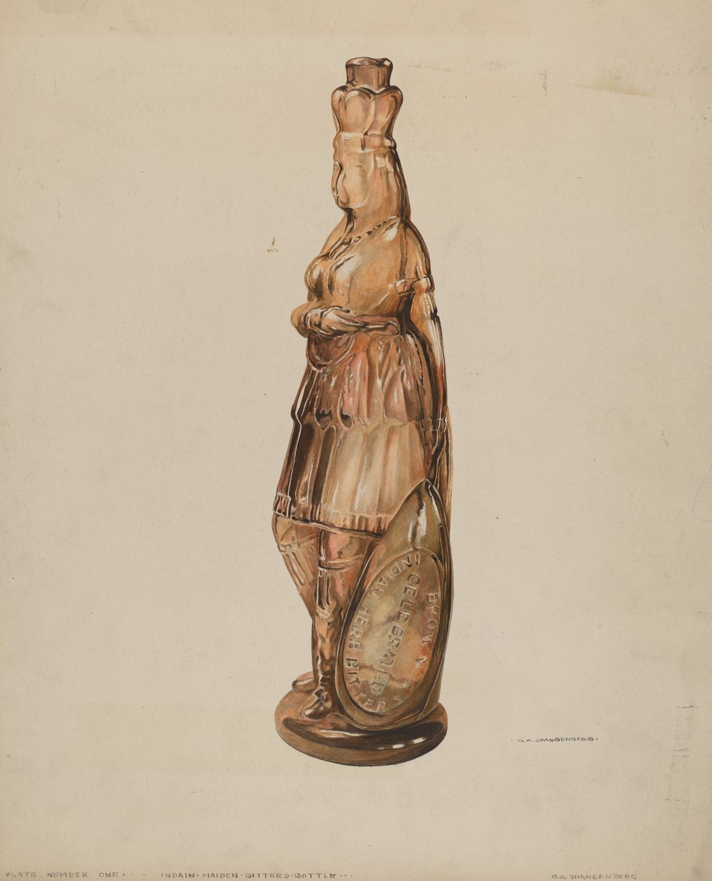 Láhev Indian Maiden Bitters od G.A. Spangenberg