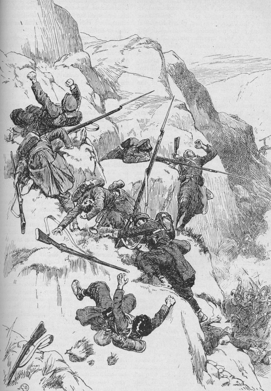 Poražení Španělé vylezli po Rugged Sides 1902 od GB