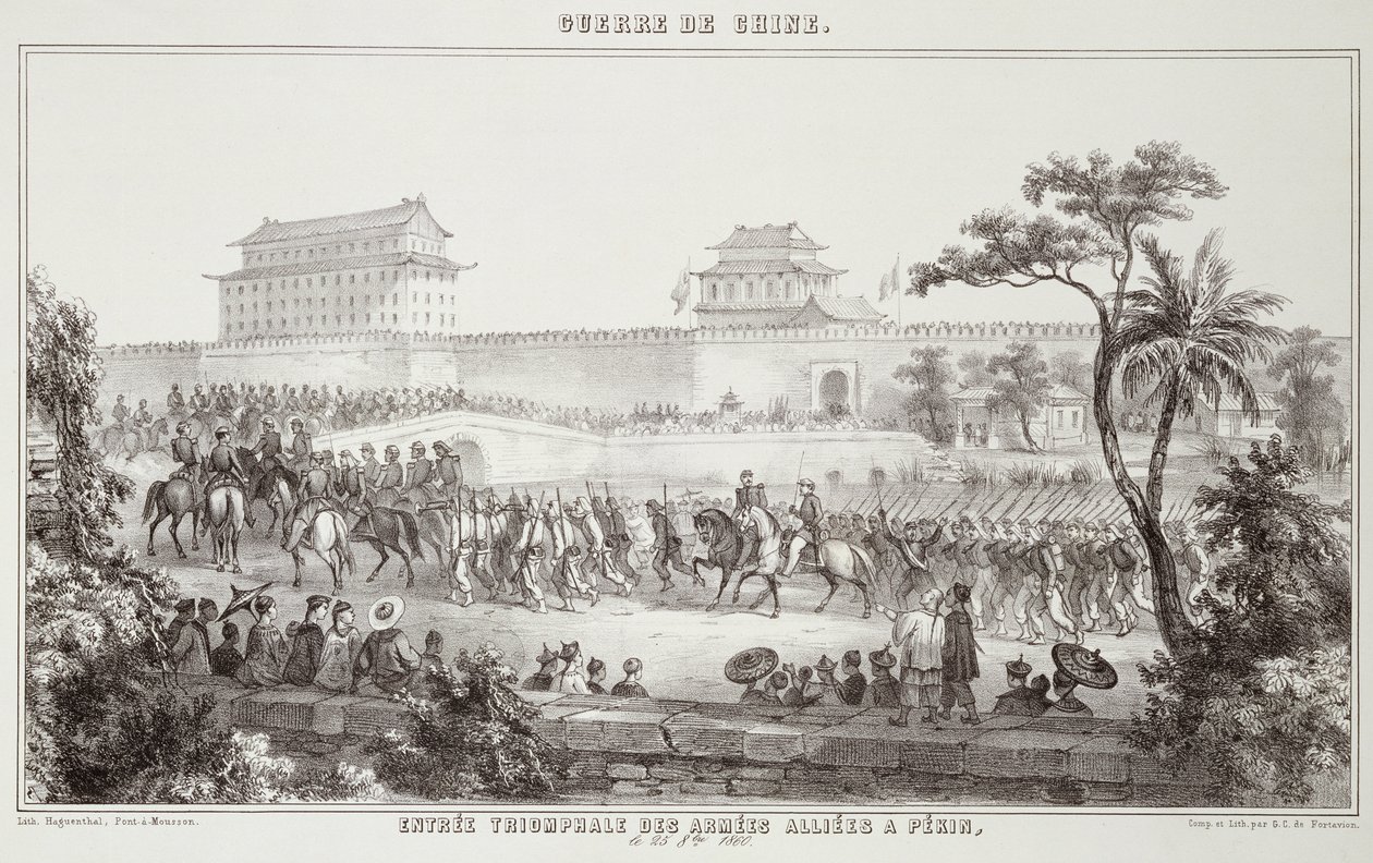 Triumfální vstup spojeneckých armád do Pekingu, 25. října 1860, z války v Číně, 1862 od G.C. de Fortavion