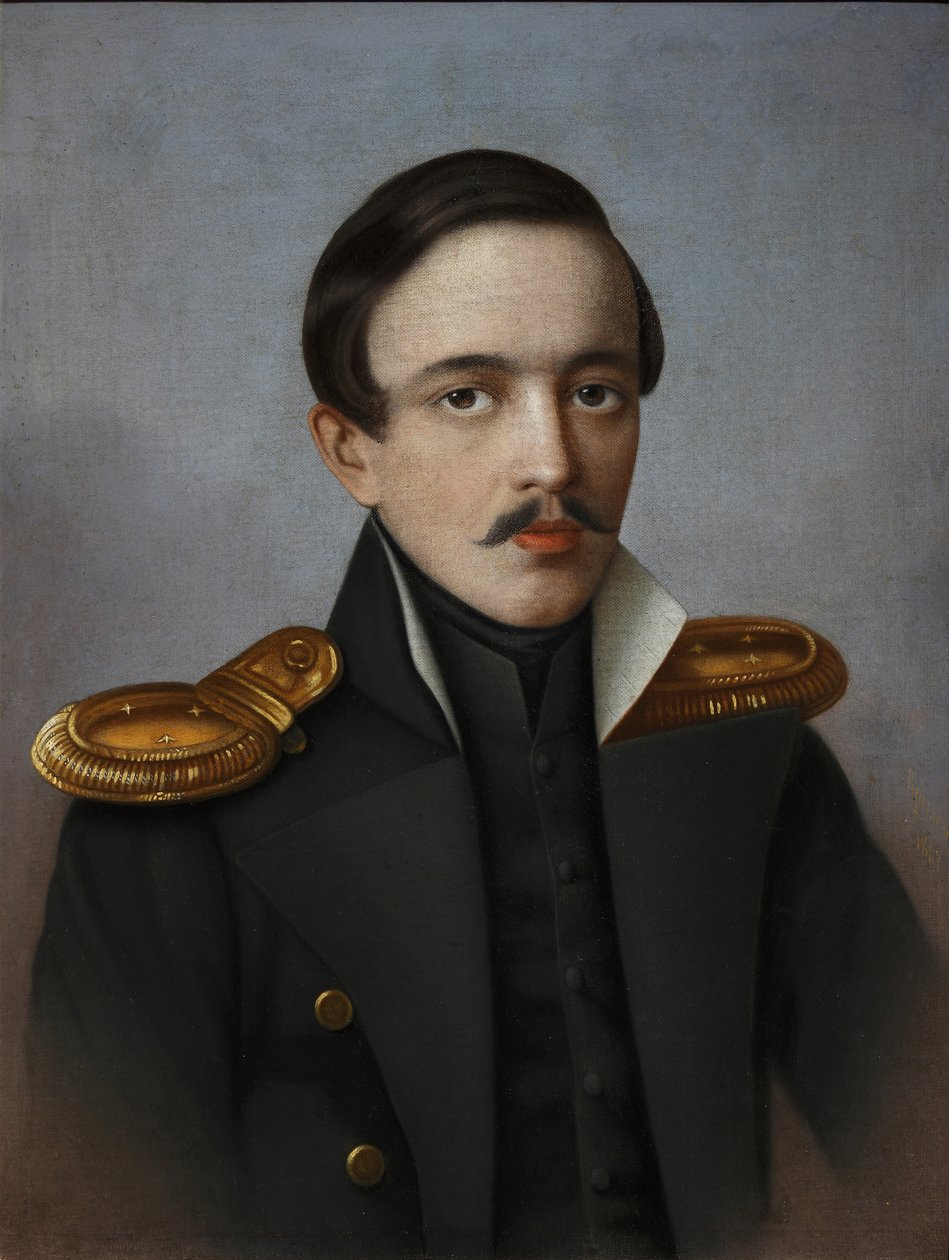 Portrét básníka Michaila Lermontova 1814-1841, 1887 od G.F. Krylov