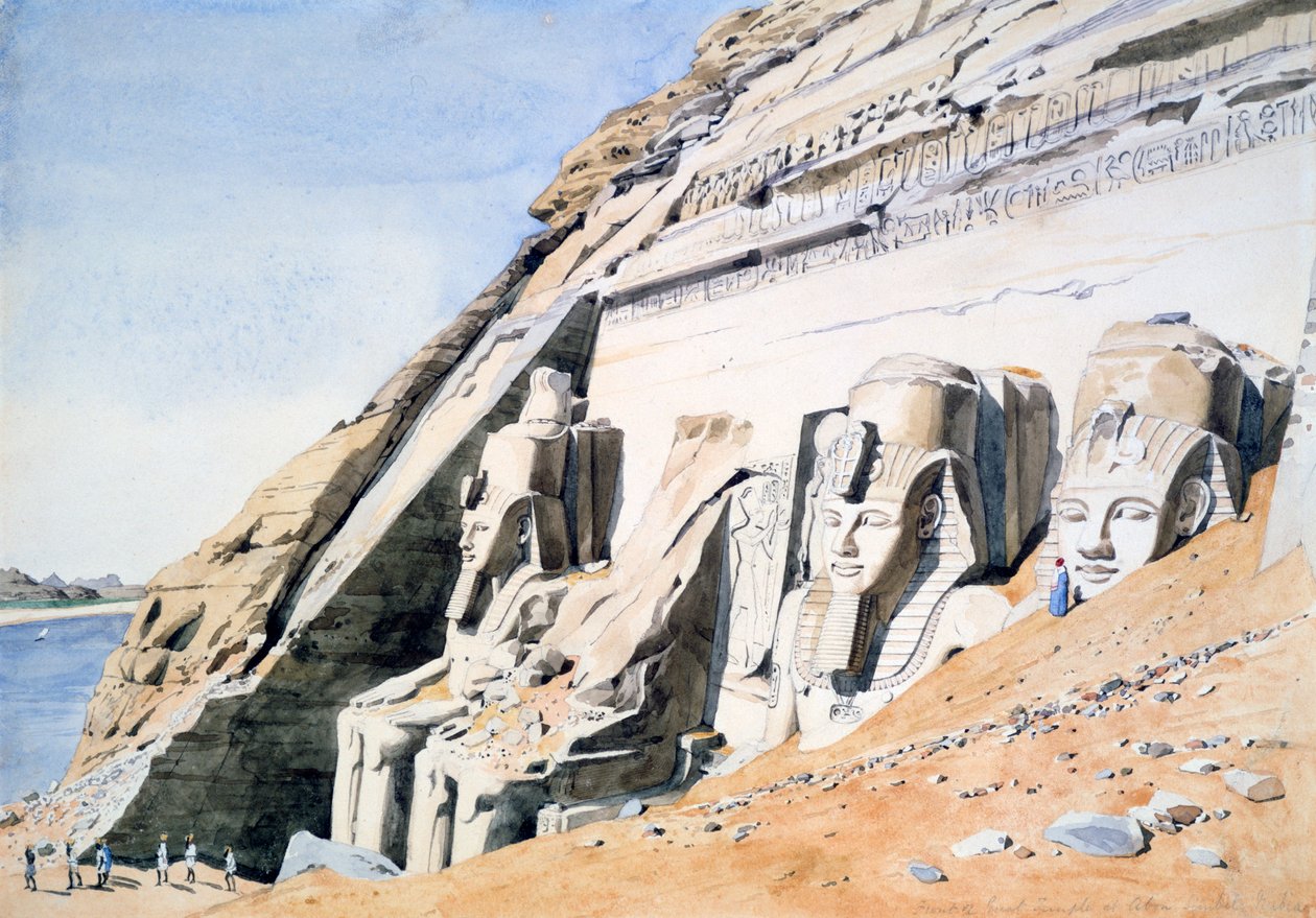 „Přední část velkého chrámu v Abu Simbel“, Egypt, c1845 od GF Weston