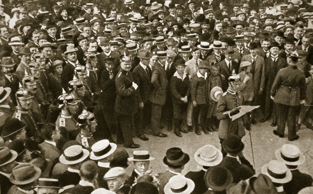 Čtení císařovo vyhlášení války, Berlín, Německo, 4. srpna 1914 od GPA