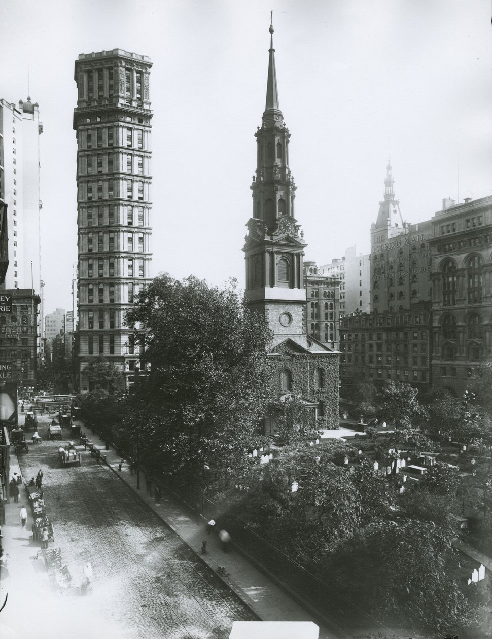 Kaple St Pauls, Vesey a Church Street, New York City od G.P. Hall und Sohn