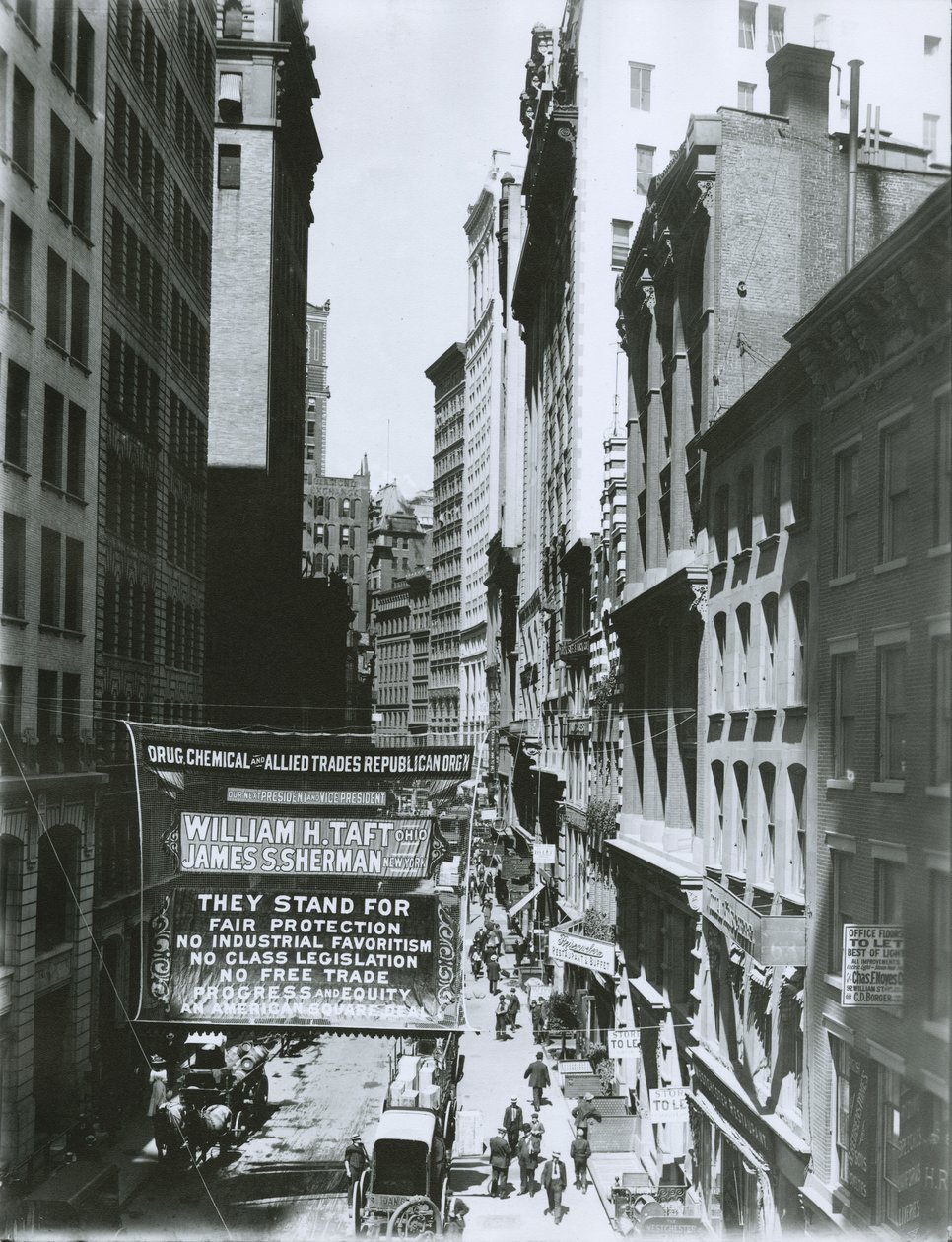 Taft a Sherman Banner na Maiden Lane, New York City, 1908 od G.P. Hall und Sohn