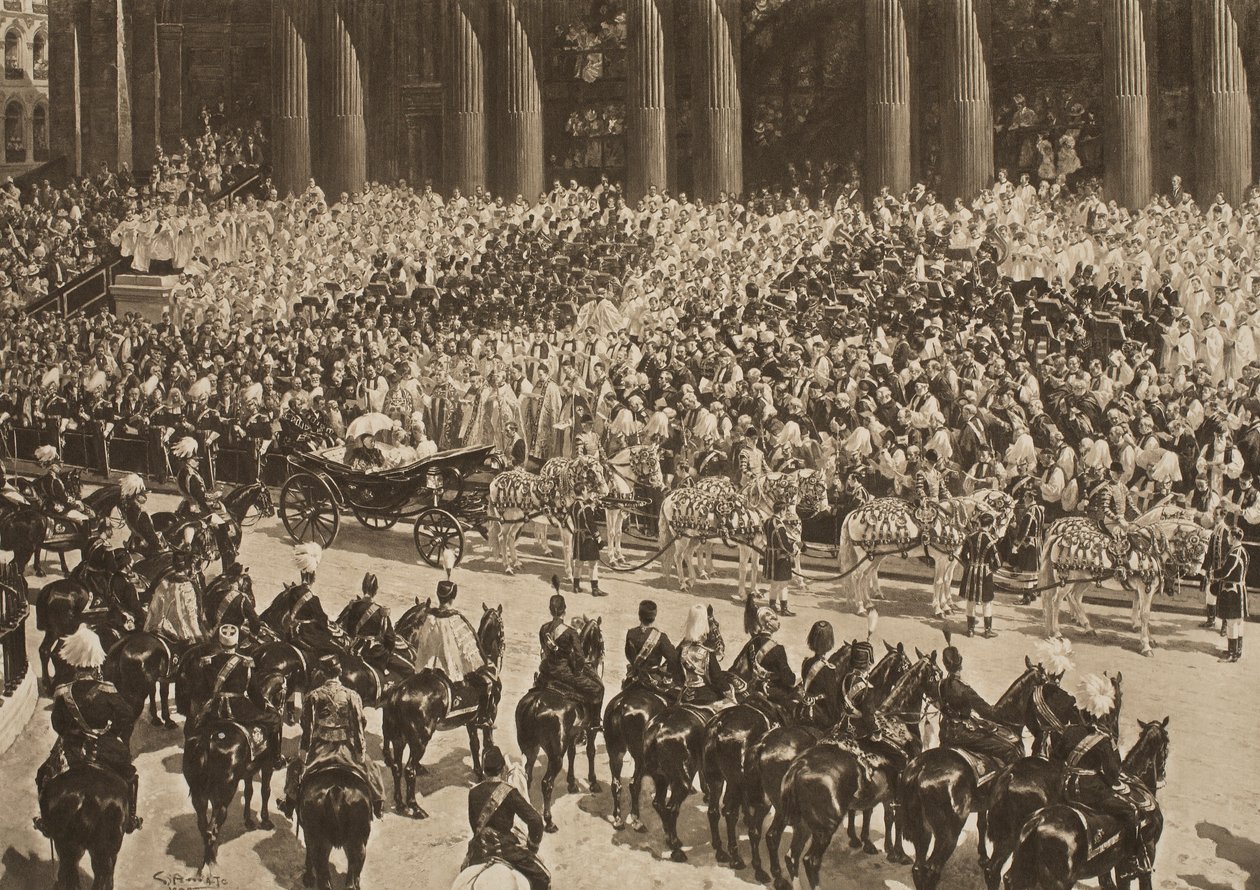 Diamantové jubileum královny Viktorie, 22. června 1897, z "The Illustrated London News", 1901. od G.S. Amato
