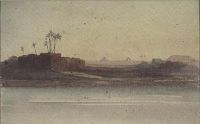 První pohled na pyramidy z Nilu poblíž Káhiry od G.S. Cautley