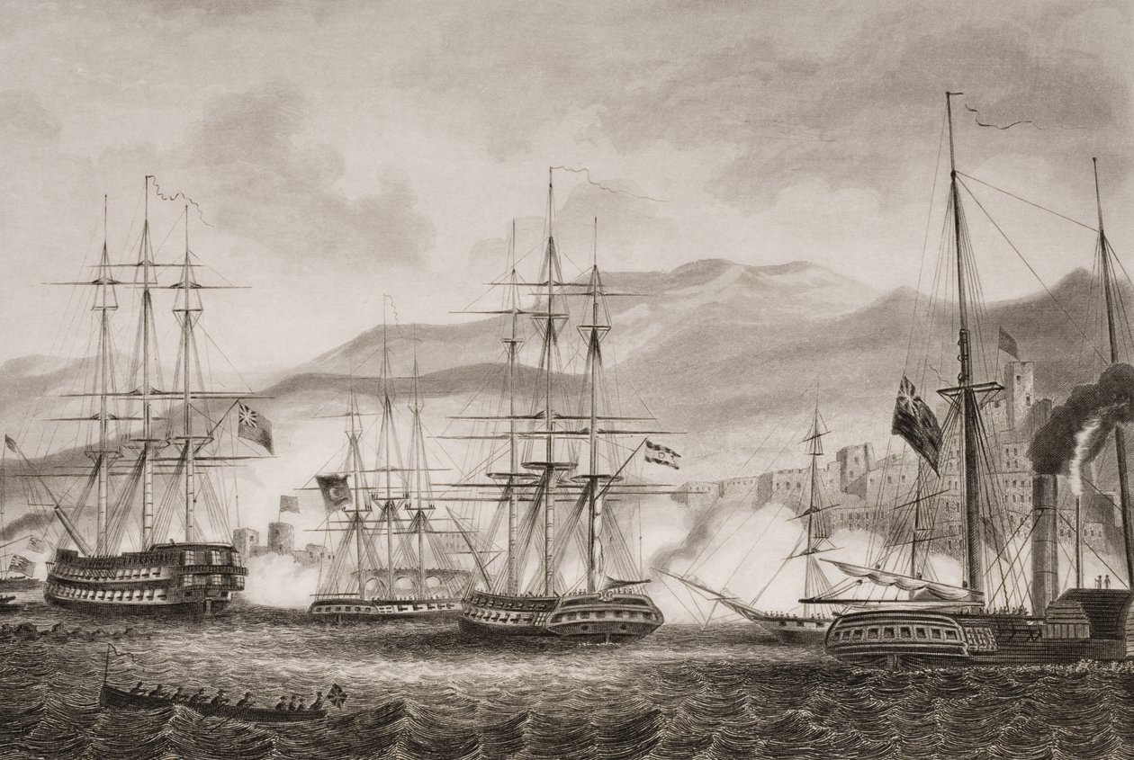 Útok na Sidon od komodora Charlese Napiera, září 1840, ilustrace z 