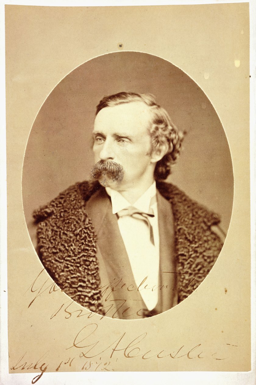 Kabinetní portrét George Armstronga Custera, podepsaný a napsaný jeho bratrovi Tomu Custerovi od G. A. Custer