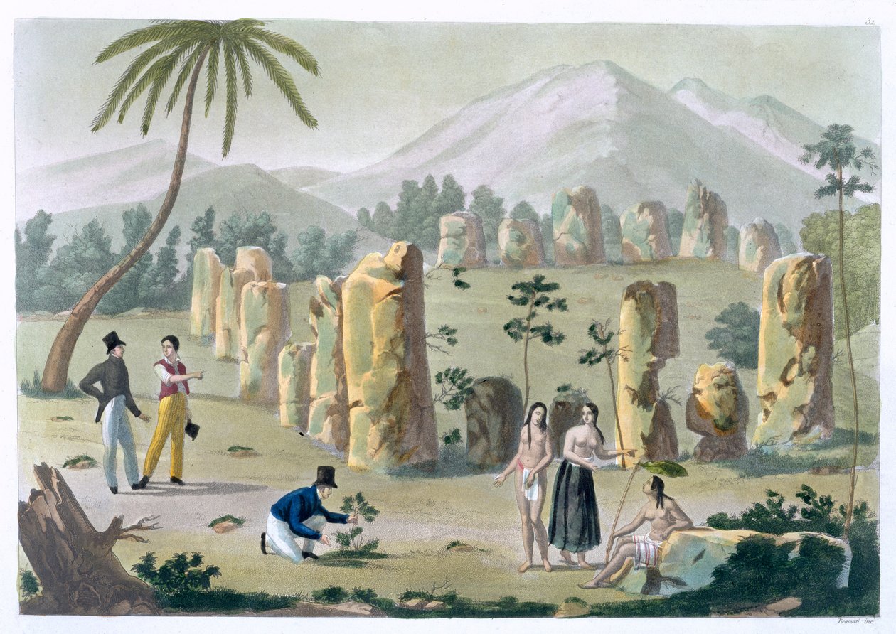 „Dům prastarých, ostrov Tinian“, c1820-1839 od G Bramati